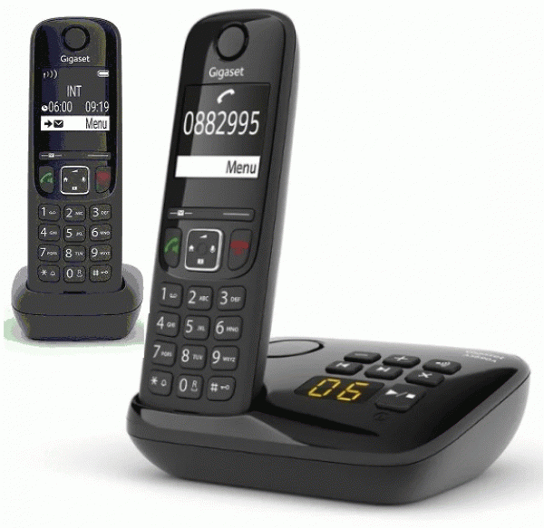 Gigaset AS690A DUO RUS Black (2 шт трубки в комплекте) автоответчик АОН (L36852-H2836-S301)