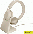 Jabra Evolve2 65 Link380a UC Stereo Stand Beige(26599-989-988)