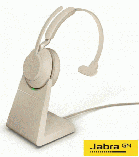 Jabra Evolve2 65 Link380a UC Mono Stand Beige(26599-889-988)